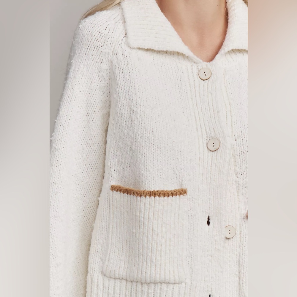 Anthropologie The Jesse Dog Icon Cardigan Sweater by Pilcro Golden Retriever - Picture 5 of 14